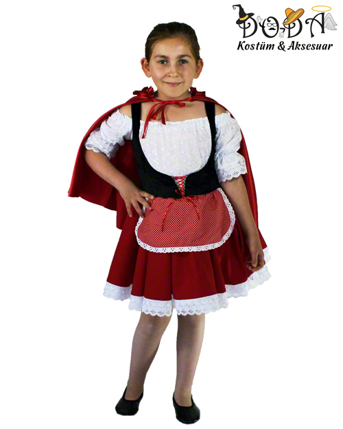 Kırmızı Başlıklı Kız Çocuk Kostümü